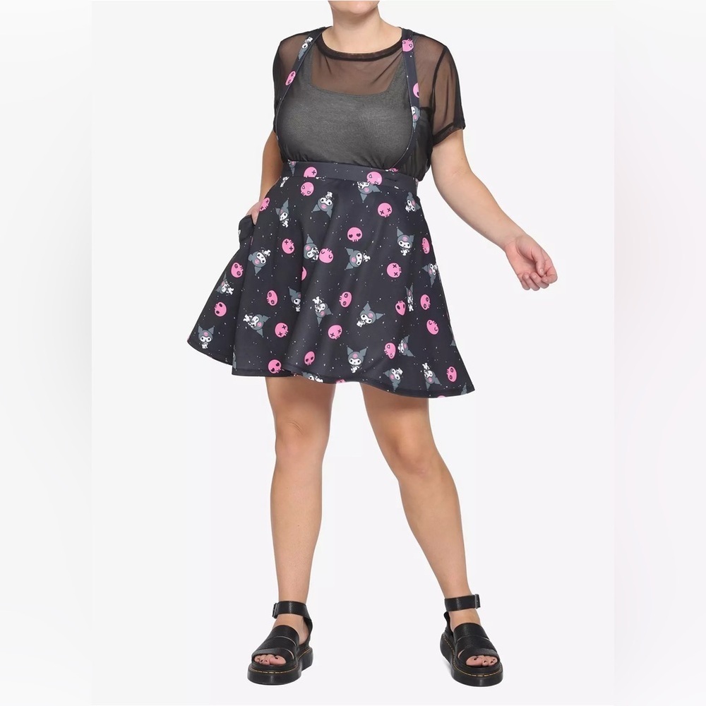 Sanrio for Hot Topic Kuromi Skull Suspender Skirt
